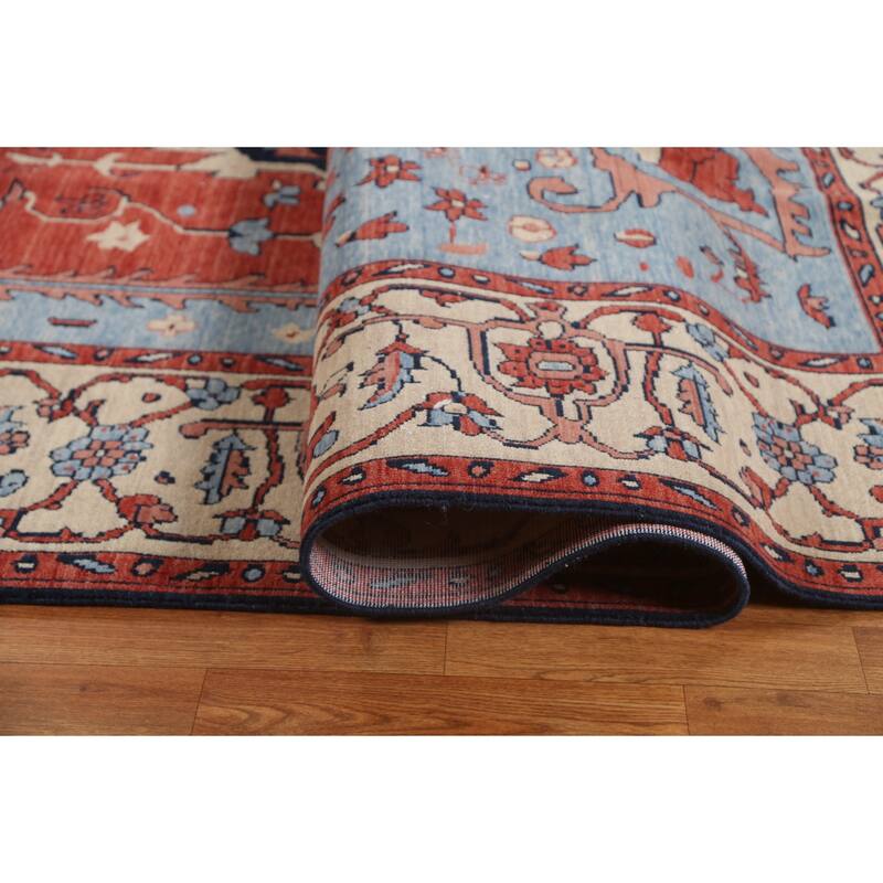 Red Heriz Serapi Turkish Oriental Wool Area Rug Hand-knotted Carpet - 9'9" x 13'0"