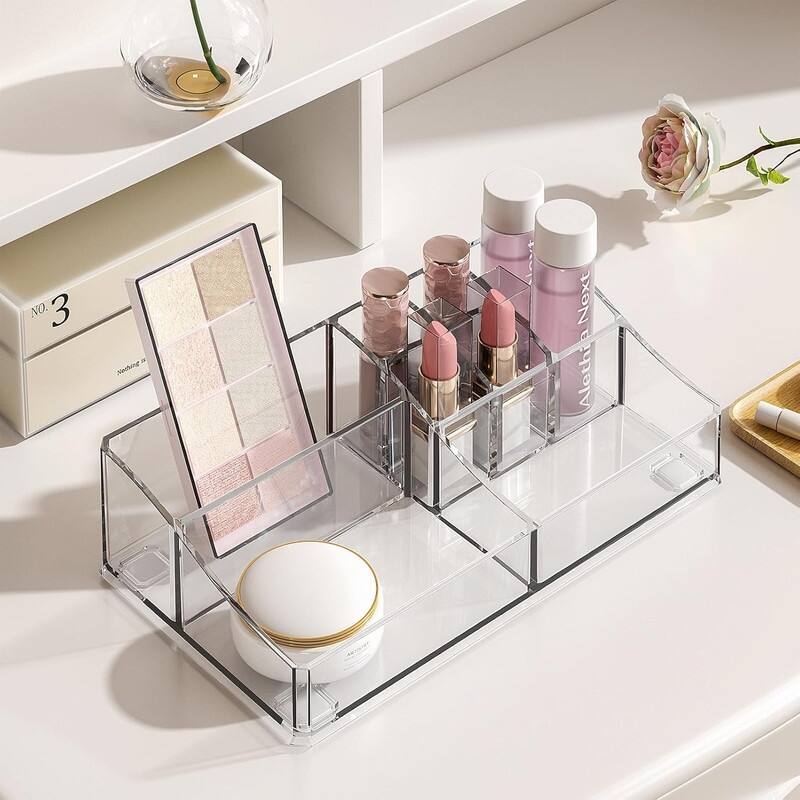 3-Tier Clear Makeup Organizer with Drawer