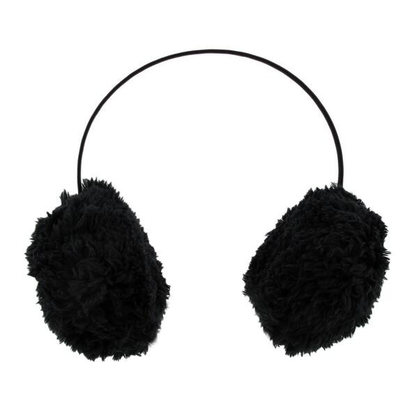 Shop Fuzzy Black Plush Earmuffs Winter Ear Muffs Faux Fur Overstock 17039384
