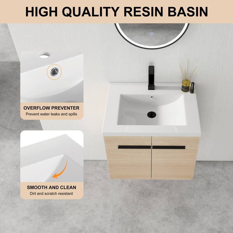 BNK 16"/20"/24"/30"/36" Single Sink Bathroom Vanity with Soft Close Door and Shelf