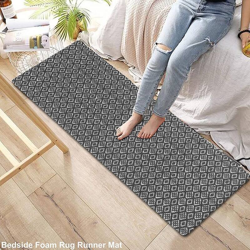 Anti-Fatigue Kitchen/Bathroom/Bed side Mat Hand Woven Runner Rug Cushioned Cotton Mat 18x48'' - 18''x48''