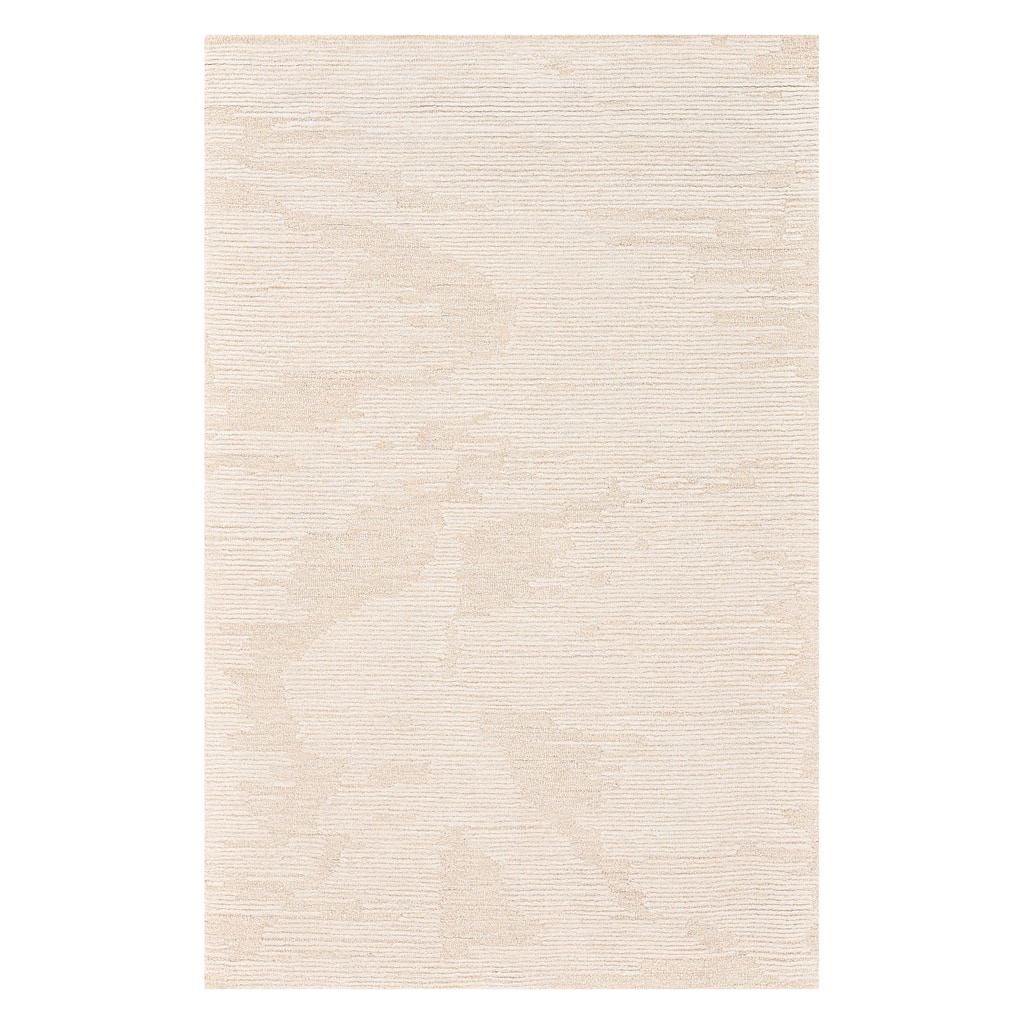 Mohave Ivory and Sand Abstract Hand-Hooked Area Rug 2' x 3'