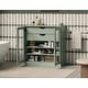 preview thumbnail 23 of 47, Palace Imports 100% Solid Wood Short Clear Glass Bathroom Storage Cabinet with 2 Drawers, 32" W x 35.75" H