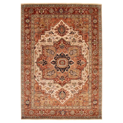 ECARPETGALLERY Hand-knotted Jules Sultane Ivory Wool Rug - 9'5 x 13'5