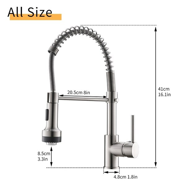 Kitchen Faucets Chrome LED 3 Colors Sprayer Pull Down Swivel Spout Deck Mounted 