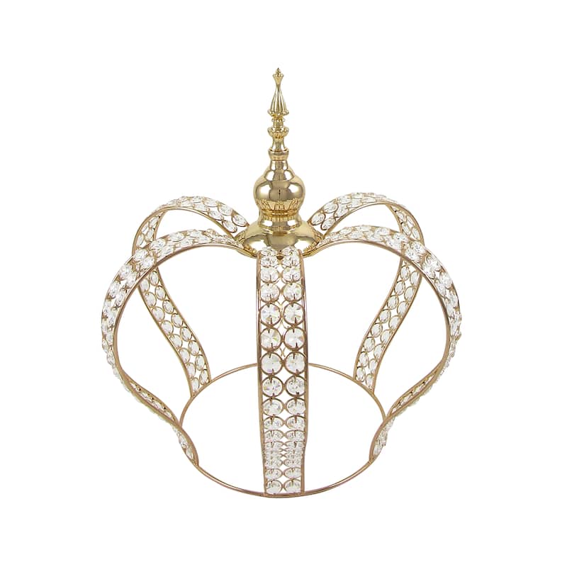 Crystal Bead Crown Decor Centerpiece Accent Piece Tabletop