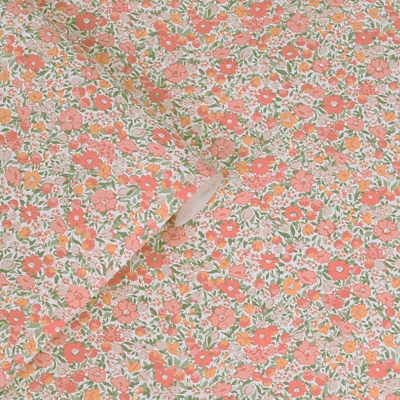 Laura Ashley Loveston Coral Pink Wallpaper