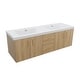 preview thumbnail 5 of 17, Prismella 60" 72" 84" Wall-Mount Double Sink Bathroom Vanity in Oak with Top 60 in. Vantiy