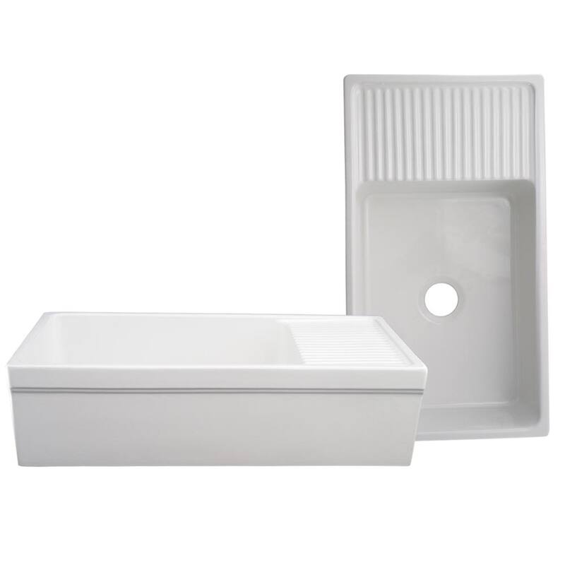 Whitehaus Collection Fireclay Quatro Alcove Sink