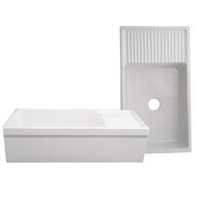 Whitehaus Collection Fireclay Quatro Alcove Sink