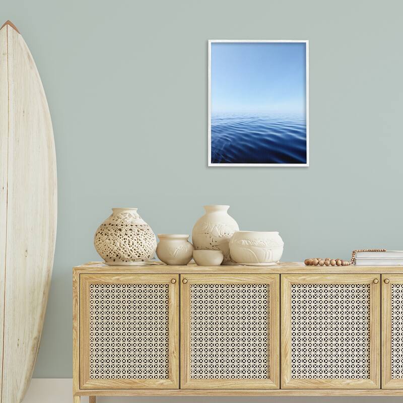 Stupell Cool Blue Ocean Ripples Framed Giclee Art Design By Kali Wilson