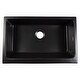 preview thumbnail 3 of 11, Grace Matte Black Fireclay 34″ Single Bowl Quick-Fit Farmhouse Apron Front Undermount Kitchen Sink and Drain