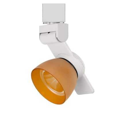12W Integrated LED Track Fixture with Polycarbonate Head, White and Orange