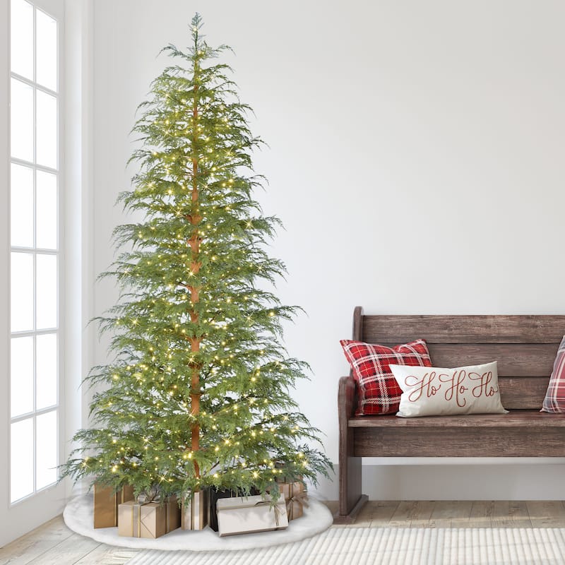 Puleo International 7.5' Pre-Lit Cypress Artificial Christmas Tree with LED Rice Lights