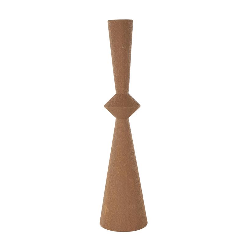 Metal Art Deco Fluted Decorative Vase - Brown - Roche River Decor