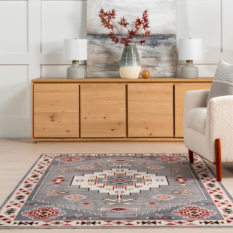 Nuloom Lynx Southwestern SplashGuard Machine Washable Area Rug
