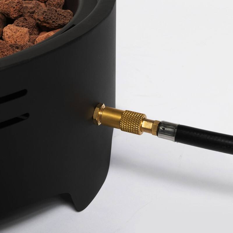15" Propane Tabletop Gas Fire, 40000 BTU Round Steel Fire Pit