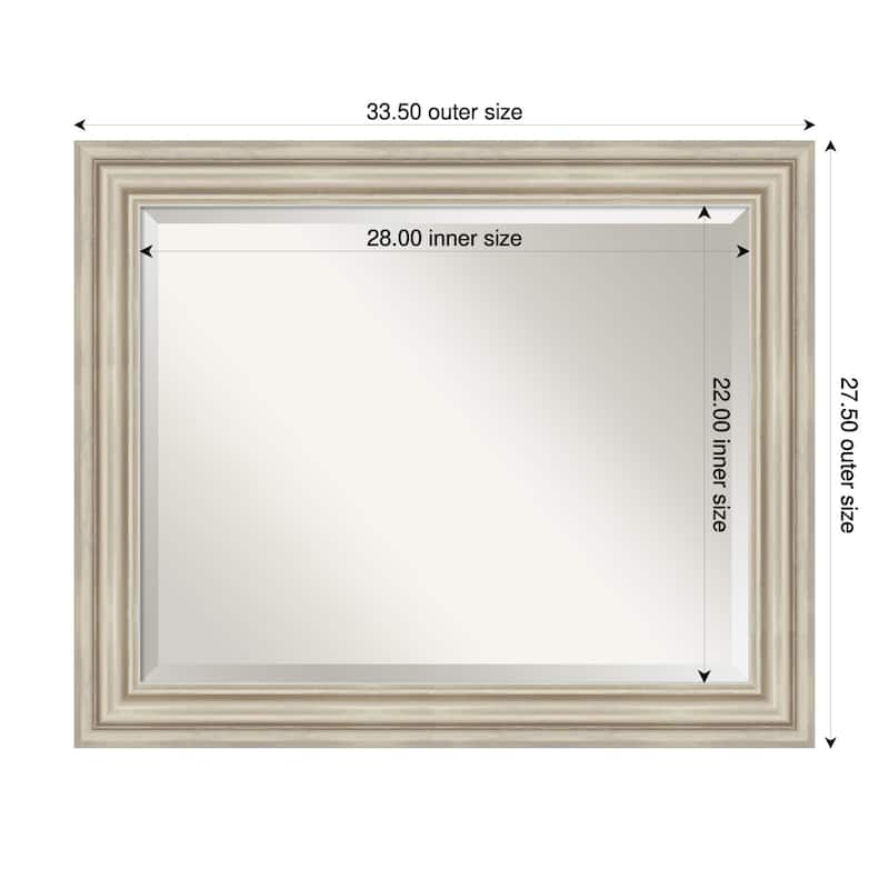 Sierra Beveled Wood Framed Wall Mirror - 34 x 28 in - Sierra Silver