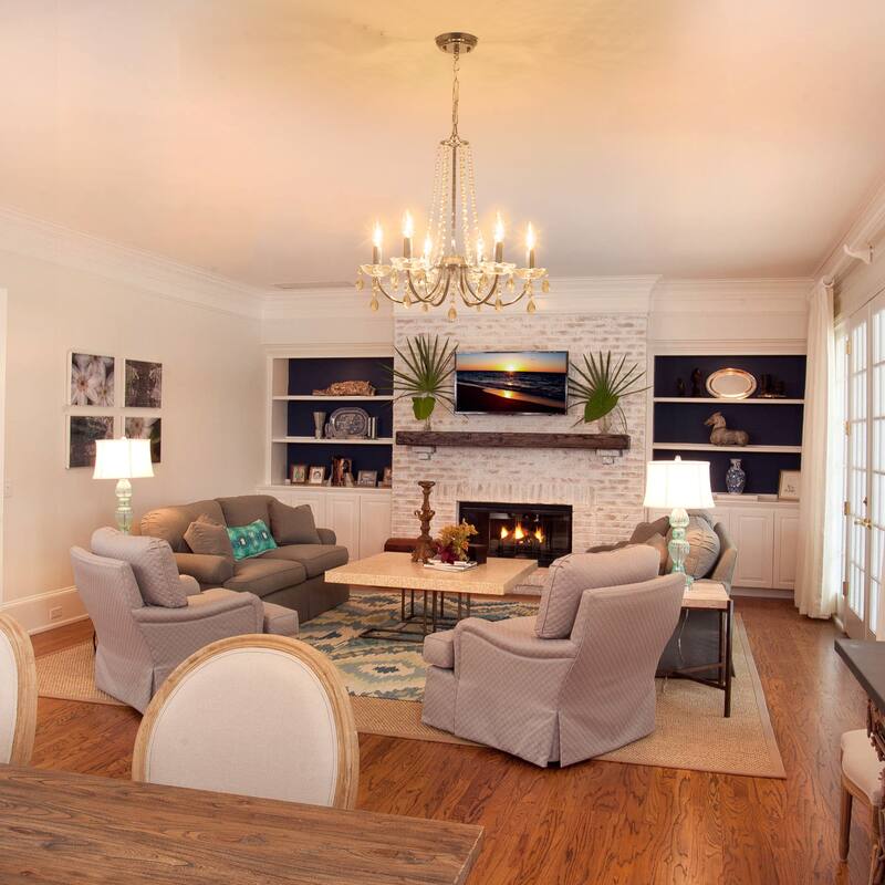 6-Light Classic Chandelier with Crystal Accents for Kitchen Study