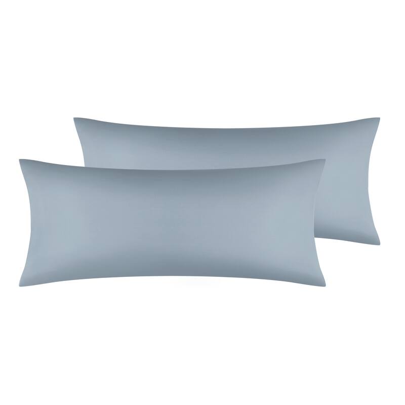 Set of 2 Satin Pillowcases with Envelope Closure for Home 20x26 - Dark Grey - Body(20"x54")