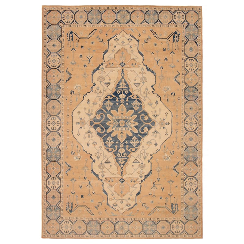 ECARPETGALLERY Hand-knotted Finest Ghazni Tan Wool Rug - 9'11 x 14'2 - Tan - 9'11 x 14'2