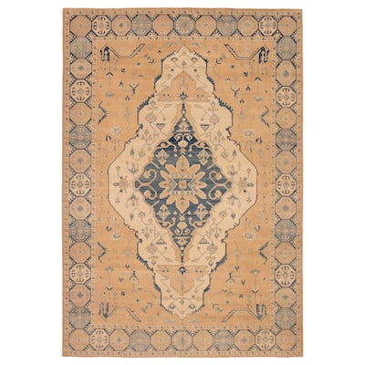 ECARPETGALLERY Hand-knotted Finest Ghazni Tan Wool Rug - 9'11 x 14'2