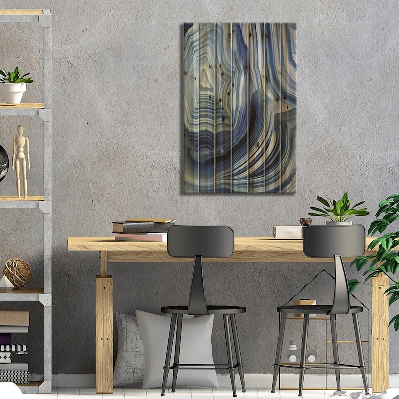 Agate Indigo I Print On Wood by Danielle Carson - Multi-Color