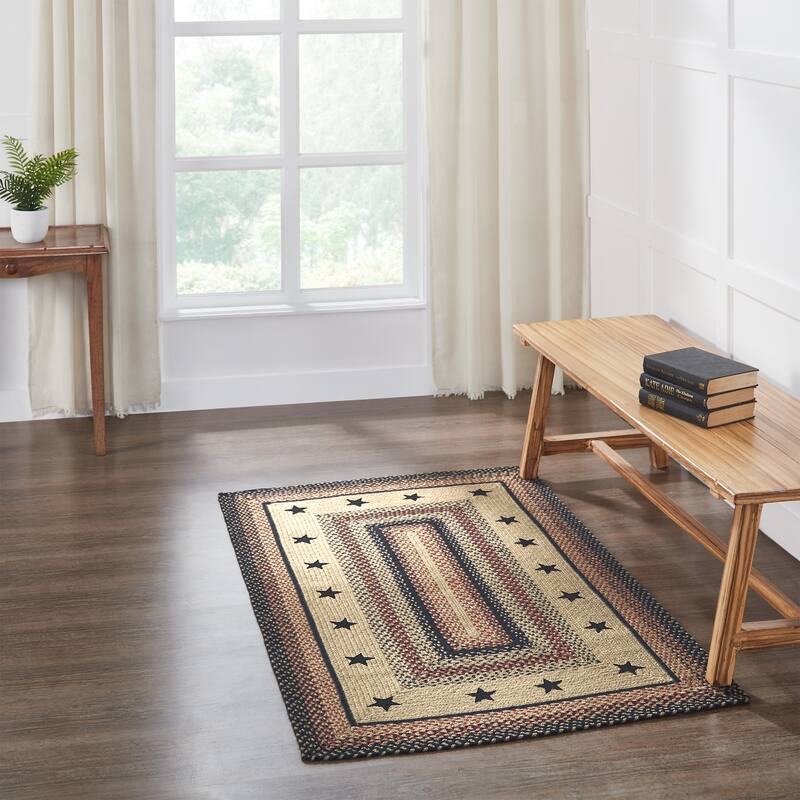 Colonial Star Jute Rug Rect w/ Pad 36x60 - 3'6"