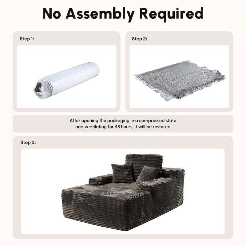 HOOOWOOO Modern Upgraded Fabric Sofa Chaise Lounge