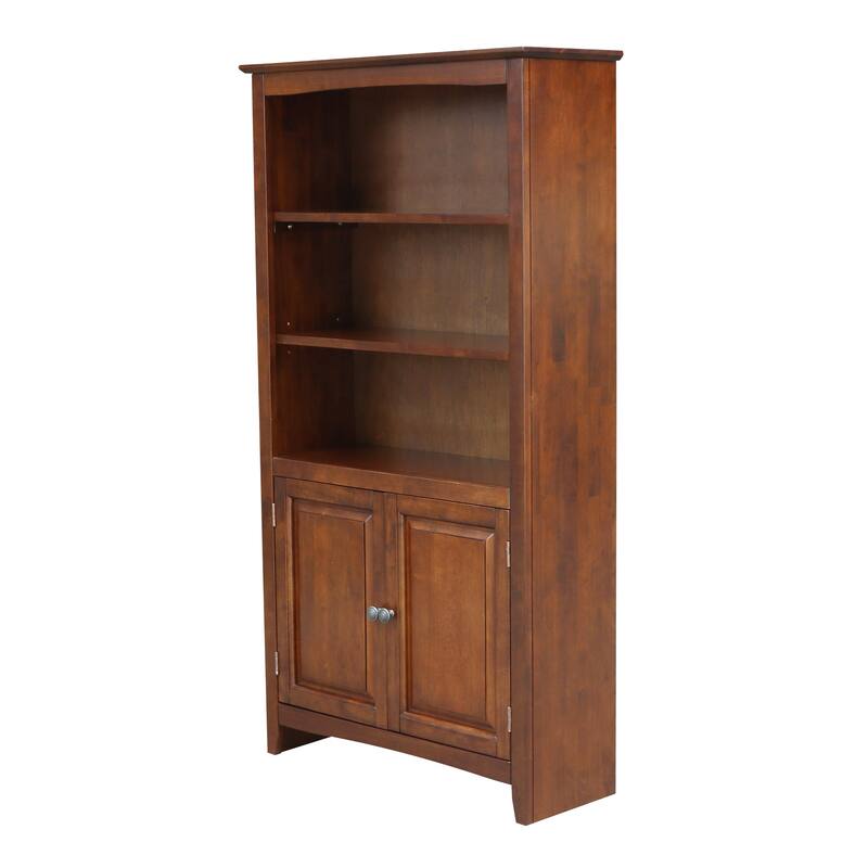 Solid Wood 60" Shaker Bookcase - Espresso