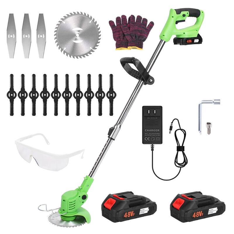 Cordless Grass Trimmer Rechargeable Lawn Mower - Green