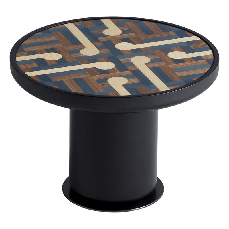 Spruce & Spring Wood Geometric Pattern Side Table