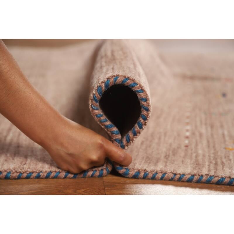 Hand Knotted Oriental 100% Wool Carpet Tribal Animal Pictorial Brown Gabbeh Area Rug - 7' 10'' X 5' 2''