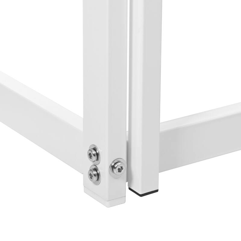 Metal Twin Over Twin Bunk Bed with Ladder and Slider, Sturdy and Safe Design