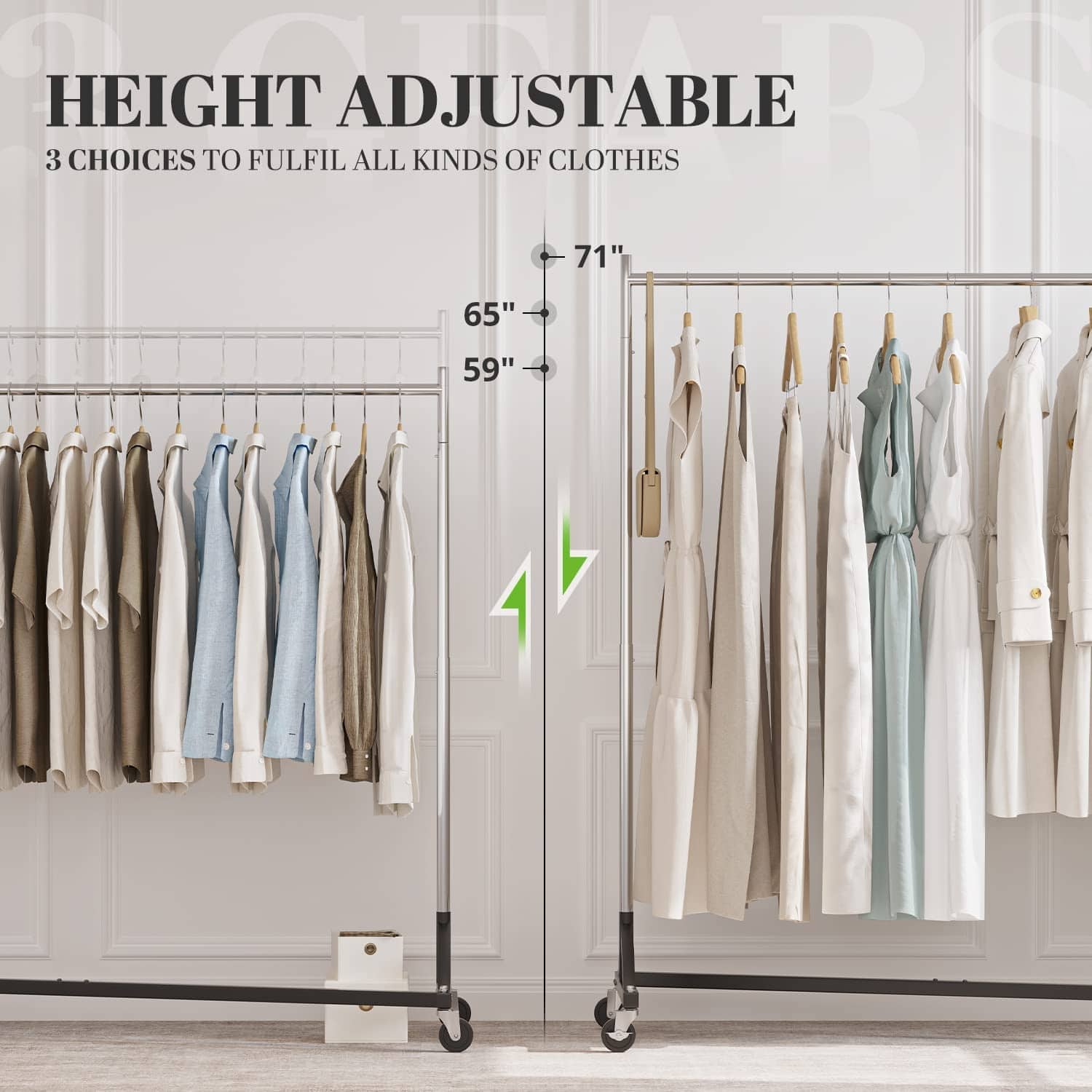 Commercial Garment Rack Hold 400LBS Heavy Duty Clothing Rack Adjustable ...