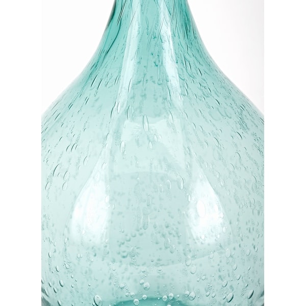 Shop 22 Translucent Blue Mouth Blown Bubble Textured Decorative Large Vase Overstock 22121620