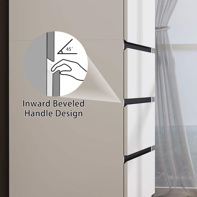 75" Armoire Wardrobe Closet with 3 Drawers, Clothes Organizer Closet with Storage Shelves