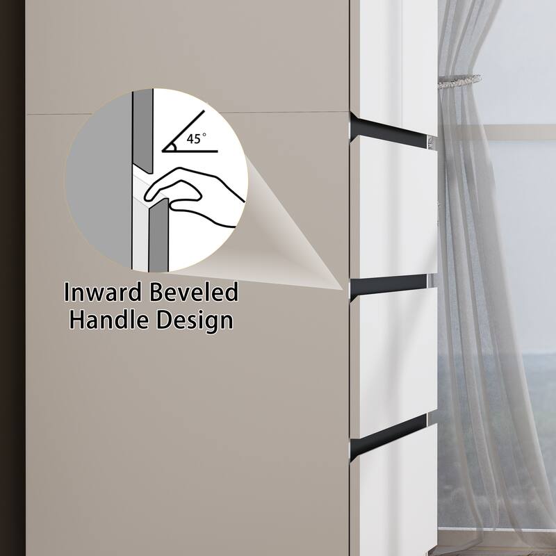 75" Large Modular Armoire Wardrobe Closet with 6 Drawers, Clothes Organizer Closet with Storage Shelves