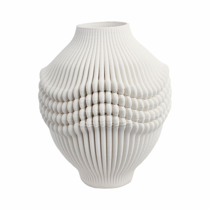 Decorative Vase - Ivory Ceramic 3D Printed Artistic