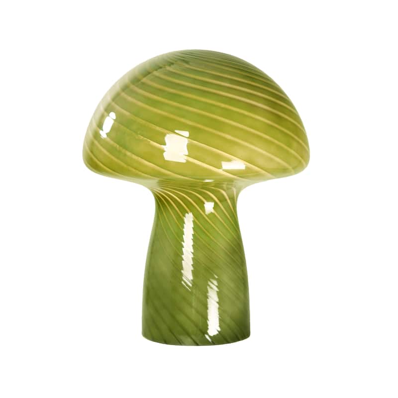 Modern Glass Mushroom Novelty Table Lamp with Stripes