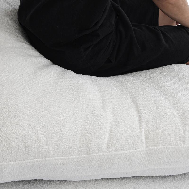 120" L-shaped Modern Sectional Sofa Linen Modular Sofa Couch with Storage Ottoman