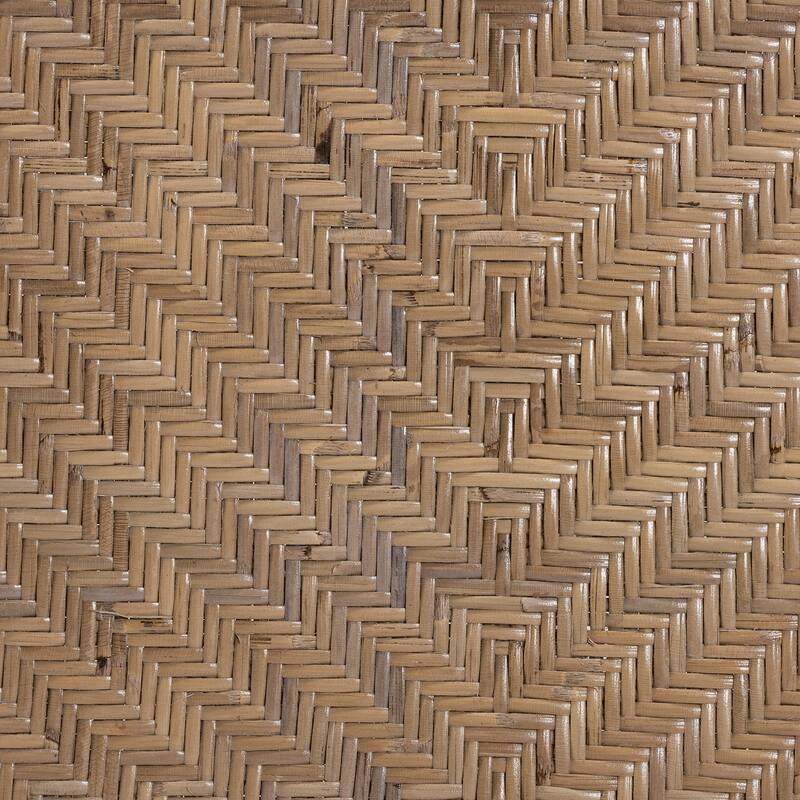 Rattan Dining Chair - Natural Brown Armrest Accent Chair - Boho Style Furniture for Kitchen or Dining Room