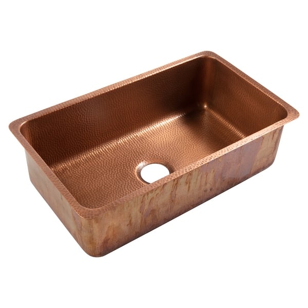 slide 2 of 4, Rivera Copper 31.25" Single Bowl Undermount Kitchen Sink