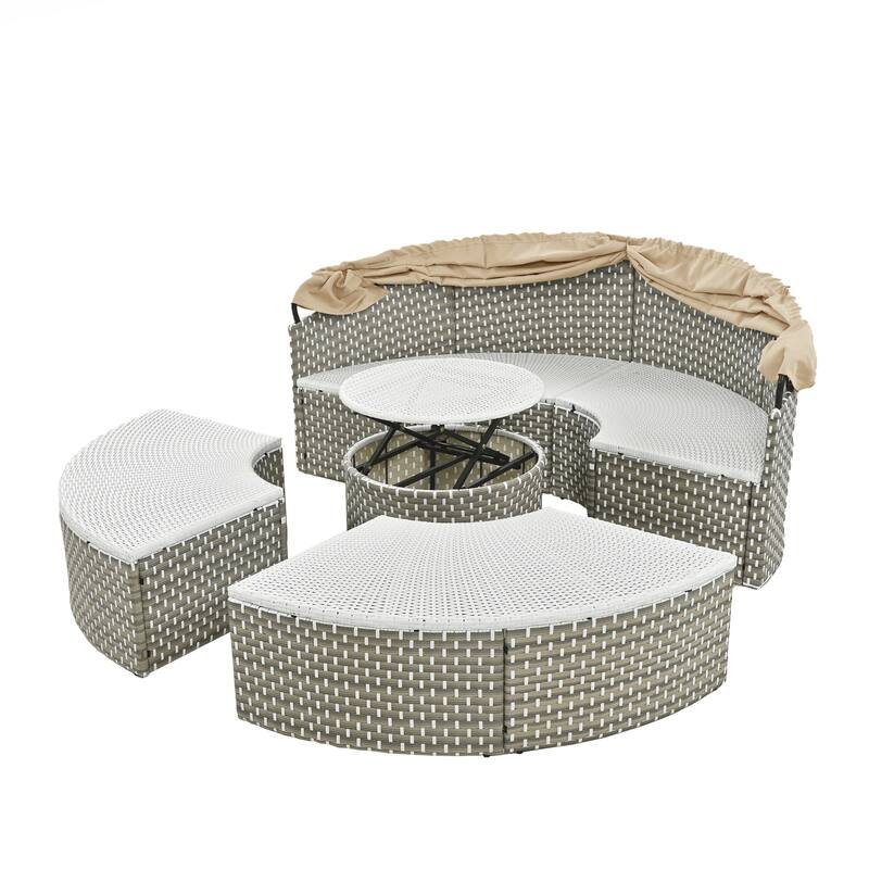 Patio Furniture Round Outdoor Sectional Sofa Set