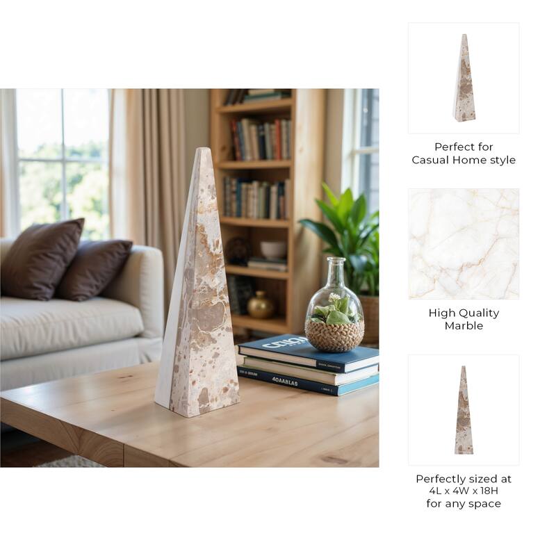 Stone Marble Decorative Object Modern Geometric Split Home Display