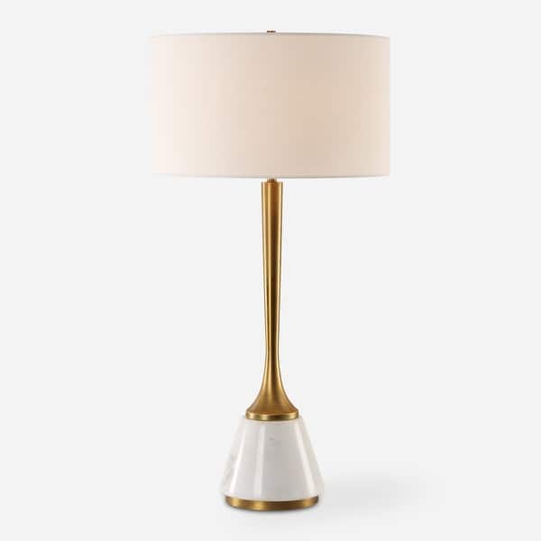 slide 2 of 8, Uttermost Avola White Marble Table Lamp - 32" H X 16" W X 16" D