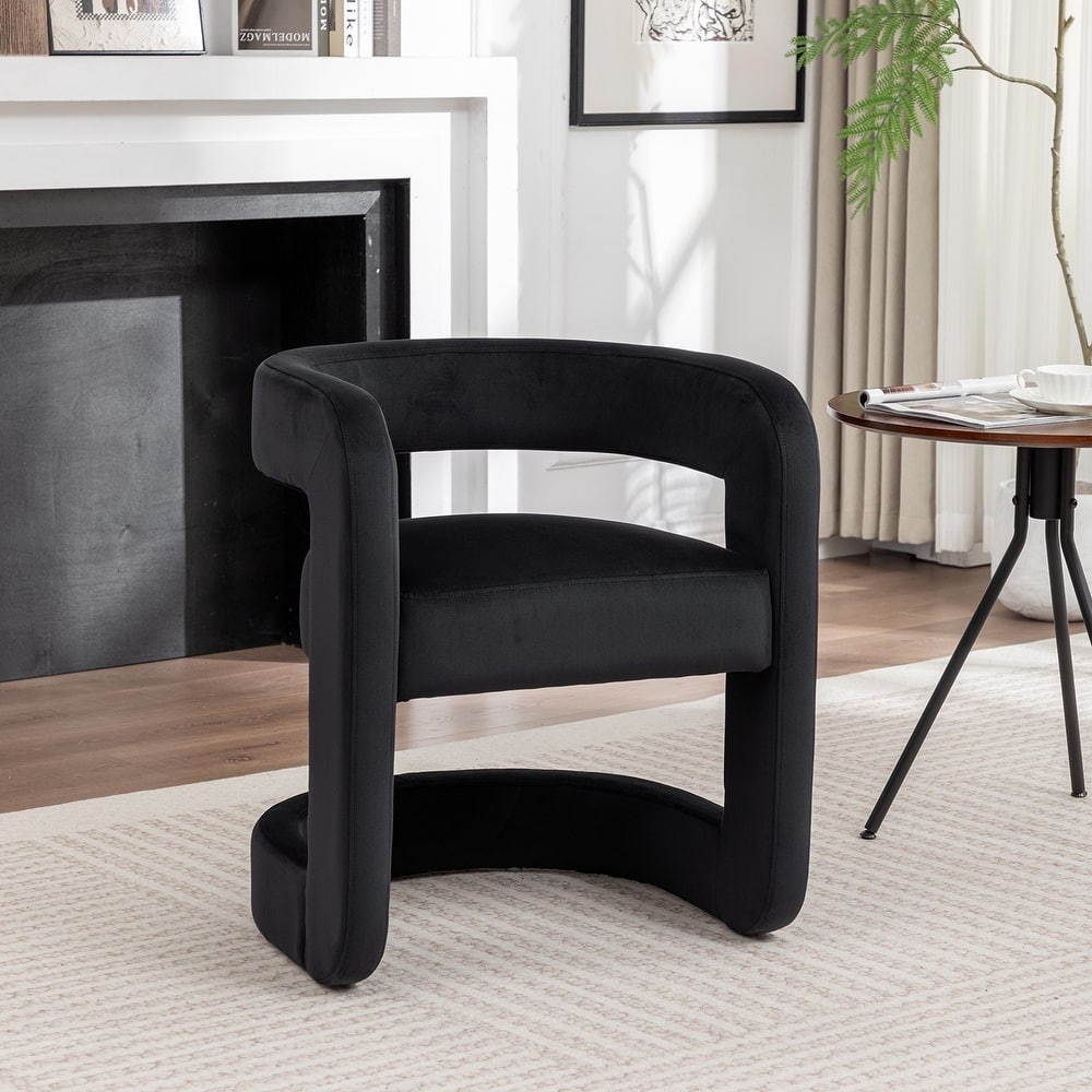 SEYNAR Modern Velvet E-Shaped Open Back Dining chair