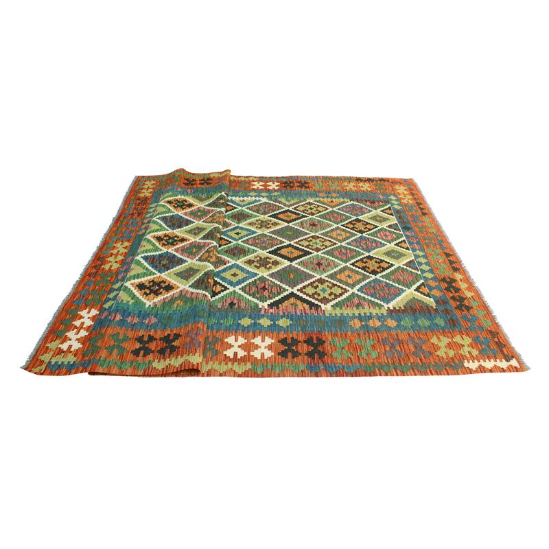Flatweave Moushgan Rust/Grey Rug - 6'6" x 9'10"