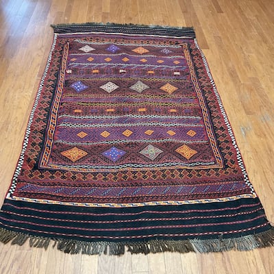 HERAT ORIENTAL Handmade Soumak Wool Rug - 4'5" x 7'6"