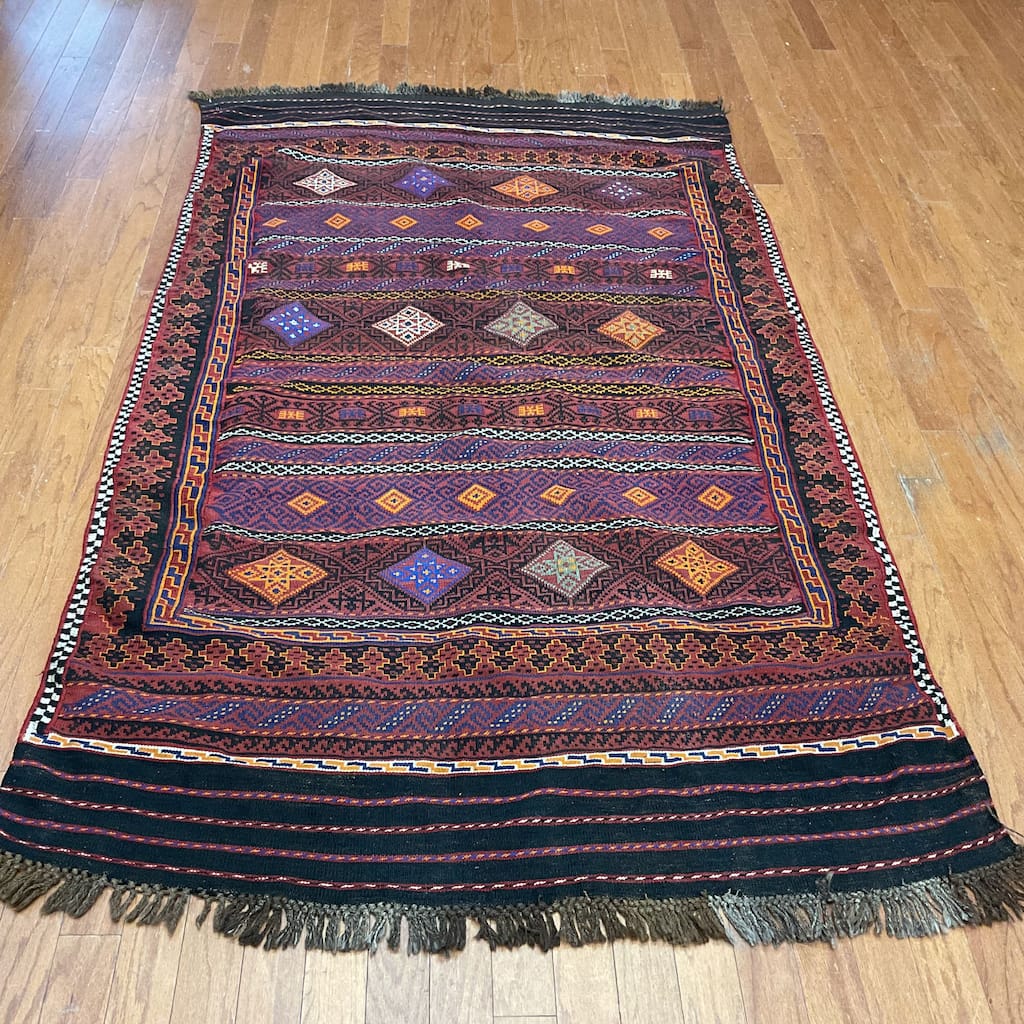 HERAT ORIENTAL Handmade Soumak Wool Rug - 4'5" x 7'6"
